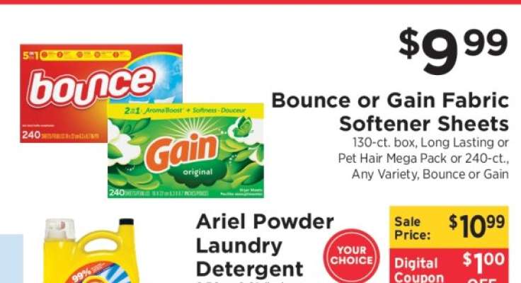 Bounce or Gain Fabric Softener Sheets