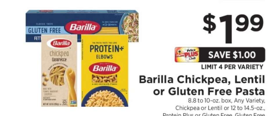 Barilla Chickpea, Lentil or Gluten Free Pasta