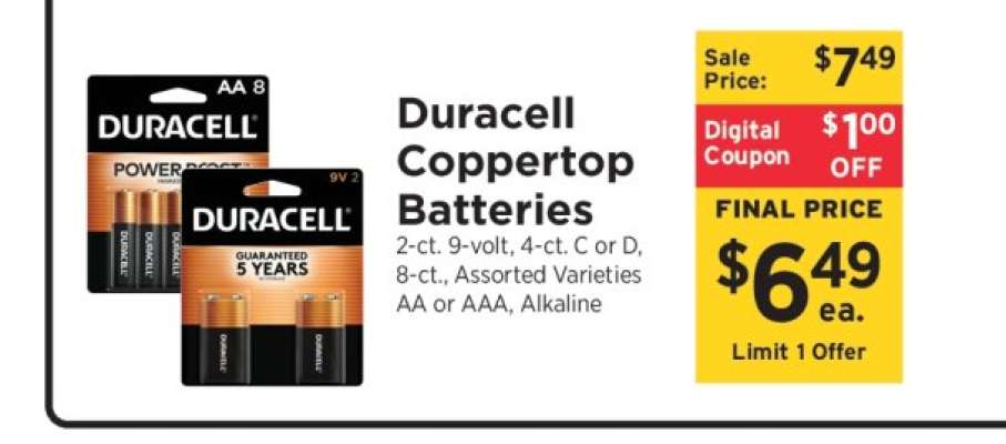 Duracell Coppertop Batteries*