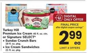 Turkey Hill Premium Ice Cream or Signature SELECT