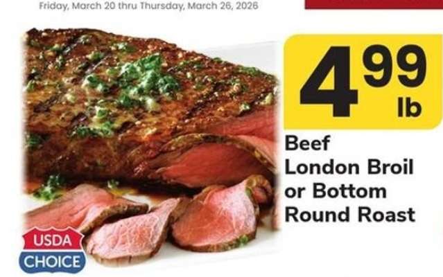 Beef London Broil or Bottom Round Roast
