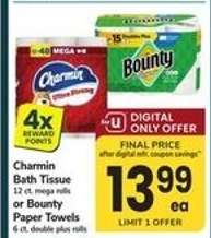 Charmin Bath Tissue or Bounty Paper Towels