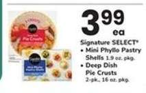 Signature SELECT Mini Phyllo Pastry Shells / Deep Dish Pie Crusts
