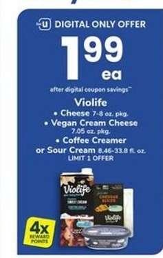 Violife Cheese, Vegan Cream Cheese, Coffee Creamer or Sour Cream