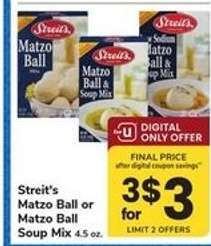 Streit's Matzo Ball or Matzo Ball & Soup Mix