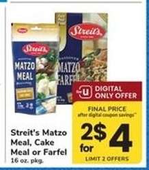 Streit's Matzo Meal, Cake Meal or Farfel