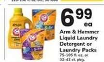 Arm & Hammer Liquid Laundry Detergent or Laundry Packs