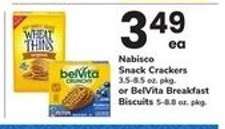 Nabisco Snack Crackers or BelVita Breakfast Biscuits