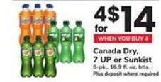 Canada Dry, 7 UP or Sunkist