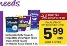 Cottonelle Bath Tissue, Viva Paper Towel, Kleenex Facial Tissue