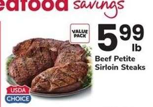 Beef Petite Sirloin Steaks