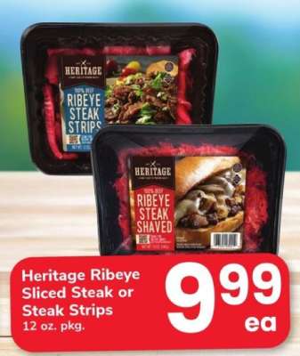 Heritage Ribeye Sliced Steak or Steak Strips