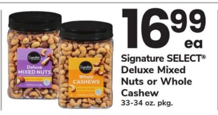 Signature SELECT Deluxe Mixed Nuts or Whole Cashew