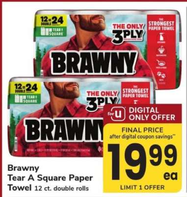 Brawny Tear A Square Paper Towel