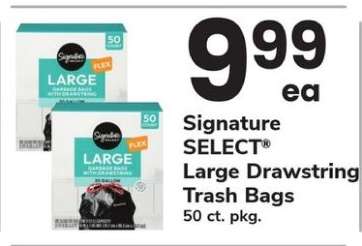 Signature SELECT Large Drawstring Trash Bags