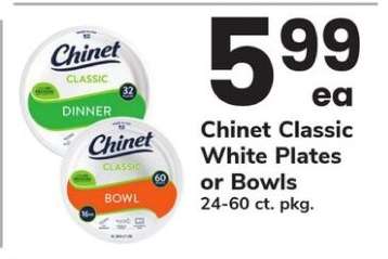 Chinet Classic White Plates or Bowls