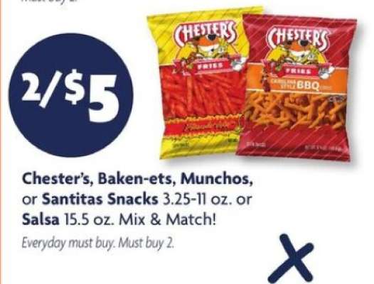 Chester's, Baken-ets, Munchos, or Santitas Snacks