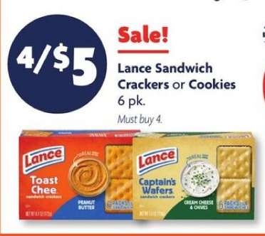 Lance Sandwich Crackers or Cookies