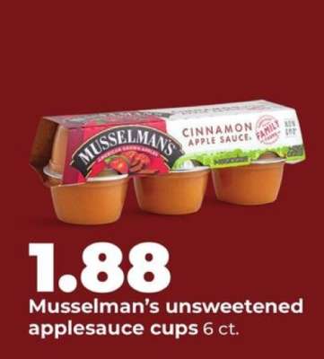Musselman's unsweetened applesauce cups