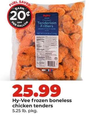 Hy-Vee frozen boneless chicken tenders