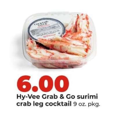 Hy-Vee Grab & Go surimi crab leg cocktail