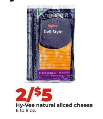 Hy-Vee natural sliced cheese