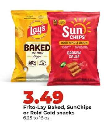 Frito-Lay Baked, SunChips or Rold Gold snacks