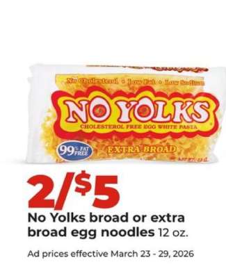 No Yolks broad or extra broad egg noodles