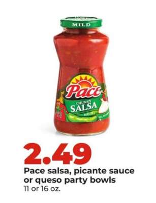 Pace salsa, picante sauce or queso party bowls