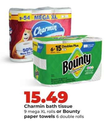 Charmin Bath Tissue or Bounty Paper Towels