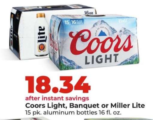 Coors Light, Banquet or Miller Lite