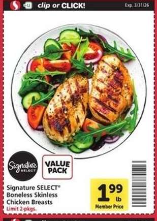 Signature Select Boneless Skinless Chicken Breasts