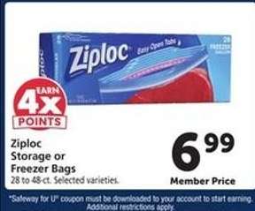 Ziploc Storage or Freezer Bags