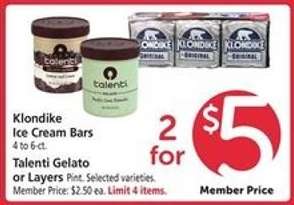 Klondike Ice Cream Bars / Talenti Gelato or Layers