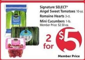 Signature SELECT Angel Sweet Tomatoes, Romaine Hearts, Mini Cucumbers