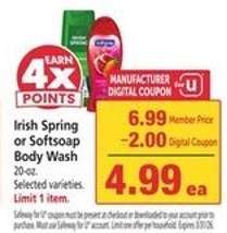 Irish Spring or Softsoap Body Wash