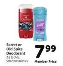 Secret or Old Spice Deodorant