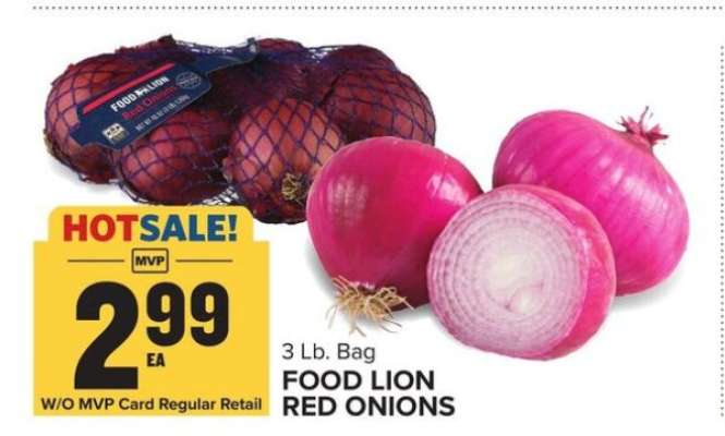 FOOD LION RED ONIONS