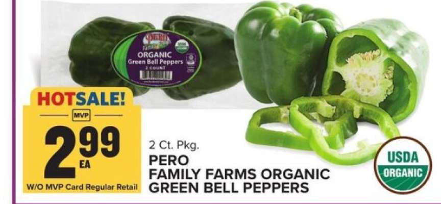 PERO FAMILY FARMS ORGANIC GREEN BELL PEPPERS