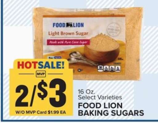 FOOD LION BAKING SUGARS
