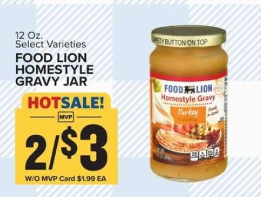 FOOD LION HOMESTYLE GRAVY JAR