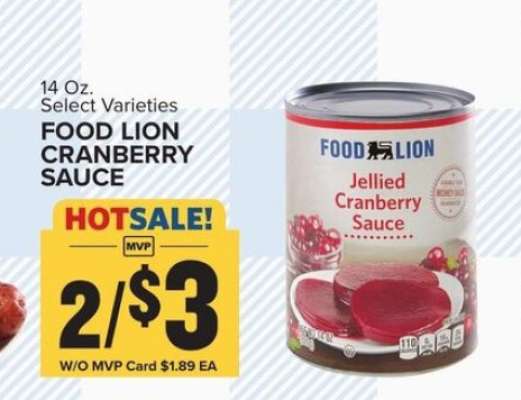 Food Lion Cranberry Sauce
