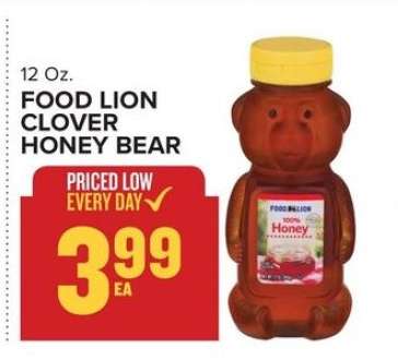 Food Lion Clover Honey Bear
