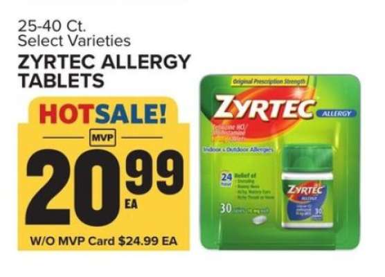 ZYRTEC ALLERGY TABLETS