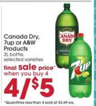 Canada Dry, 7UP or A&W Products