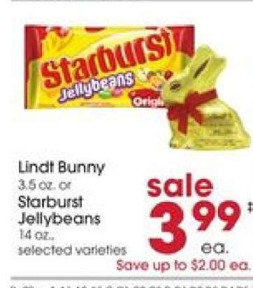 Lindt Bunny or Starburst Jellybeans