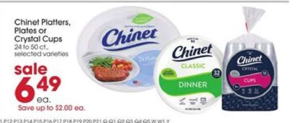 Chinet Platters, Plates or Crystal Cups