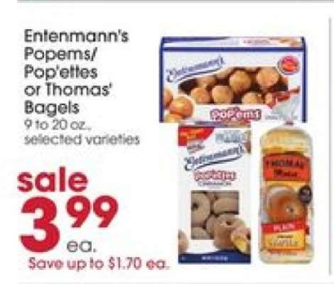 Entenmann's Pop'ems/Pop'ettes or Thomas' Bagels