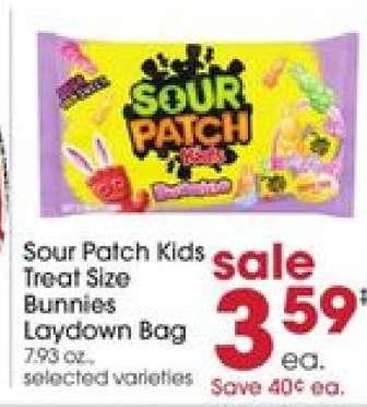 Sour Patch Kids Treat Size Bunnies Laydown Bag