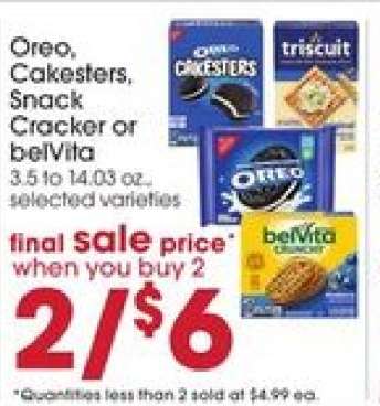 Oreo, Cakesters, Snack Cracker or belVita